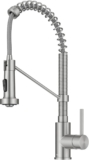 KRAUS Bolden Commercial Style 2-Function Single Handle Pull Down Kitchen Faucet in Spot-Free Stainless Steel, KPF-1610SFS