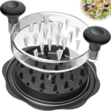 Ukeetap 10″ Pro Chicken Shredder Tool Twist Large for Kitchen, Black | BPA-Free Food-Safe Meat Grinder, Visible Chicken Breast Meat Shredder with Strong Anti-Slip Bottom & Ergonomic Handle