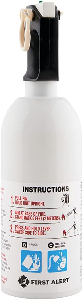 FIRST ALERT KITCHEN5 Fire Extinguisher, KFE2S5, UL RATED 5-B:C, White, 1-Pack