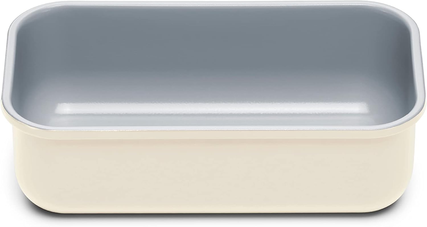 Caraway Non-Stick Ceramic 1 lb Loaf Pan – Naturally Slick Ceramic Coating – Non-Toxic, PTFE & PFOA Free – Perfect for Pound Cakes, Breads, & More – Cream