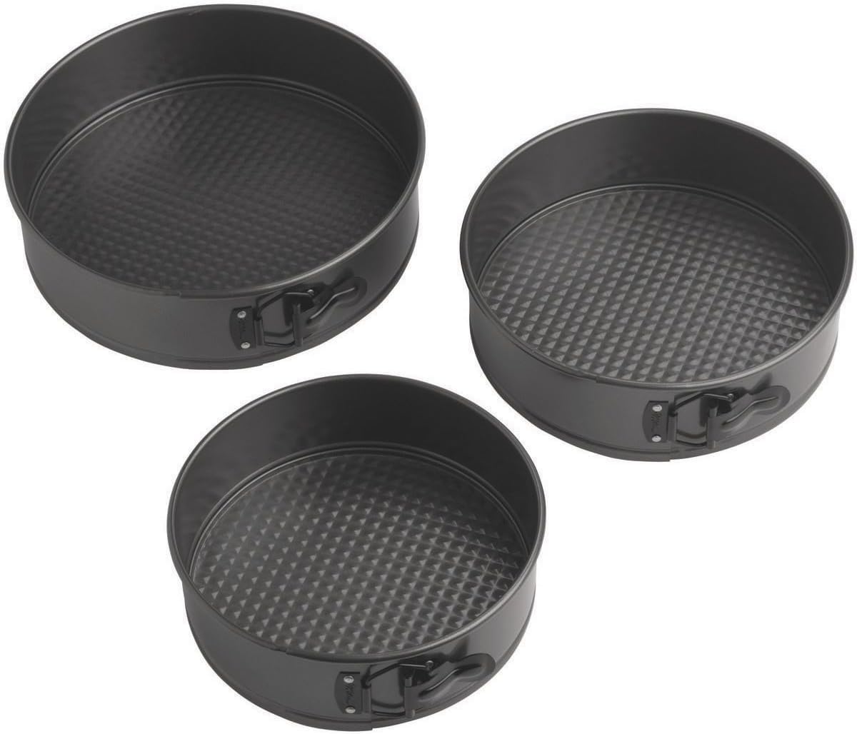 Wilton Gold Non-Stick 8,9,10 in Springform Cheesecake Pan Set, Stainless Steel Bakeware, Made without PFAs, Packaging May Vary