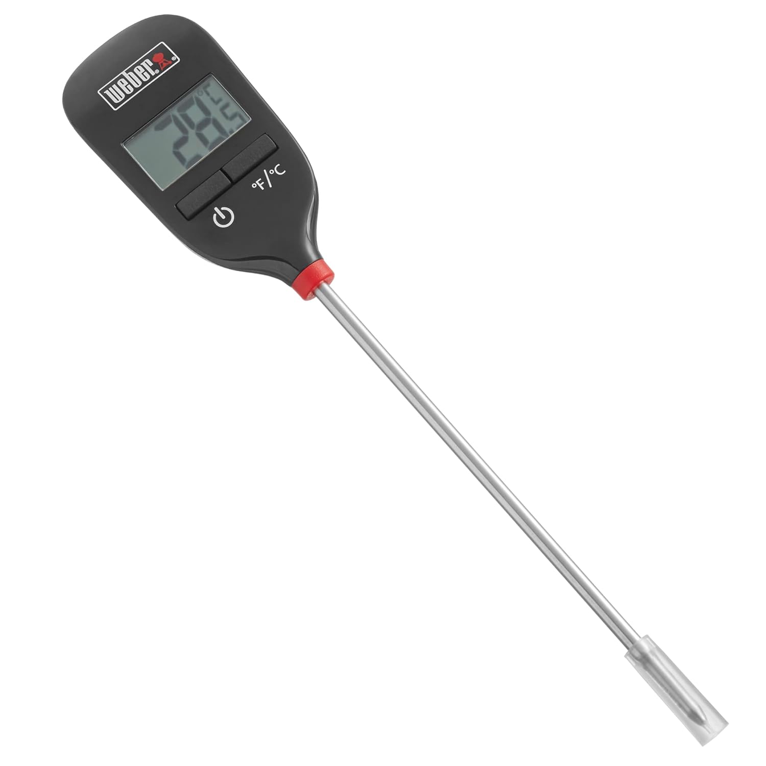 Weber Instant‑Read Thermometer Probe, Black/Silver – Fast Digital Grill & Kitchen Thermometer with 15‑Second Readout, Auto Shutoff & Fahrenheit/Celsius Options – Grill Accessory
