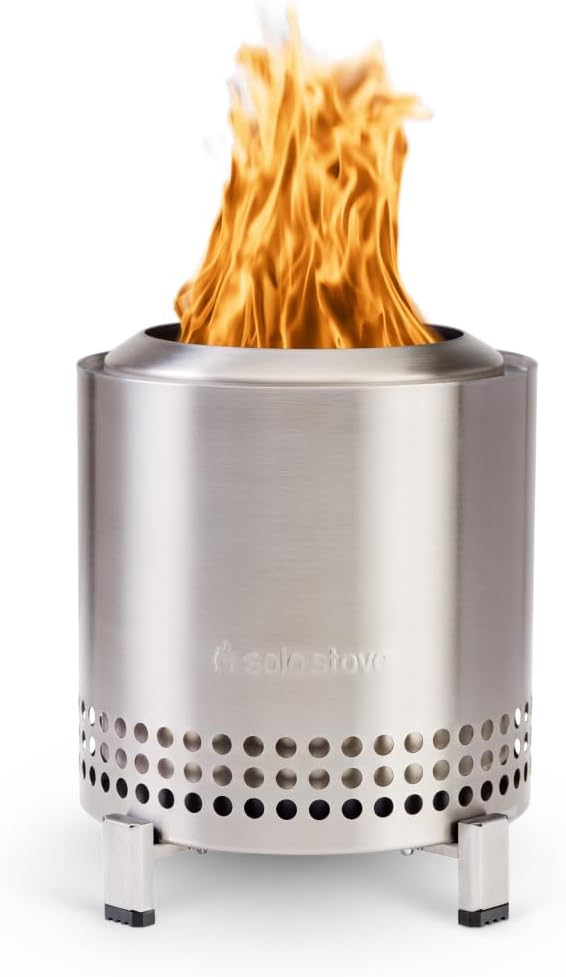 Solo Stove Mesa XL, 7 Inch Tabletop Fire Pit with Stand – Smokeless, Stainless Steel Fire Pit for Camping, Outdoor & Patio- Wood Burning or Pellet Fueled Portable Bonfire, 2.3lbs, Stainless Steel