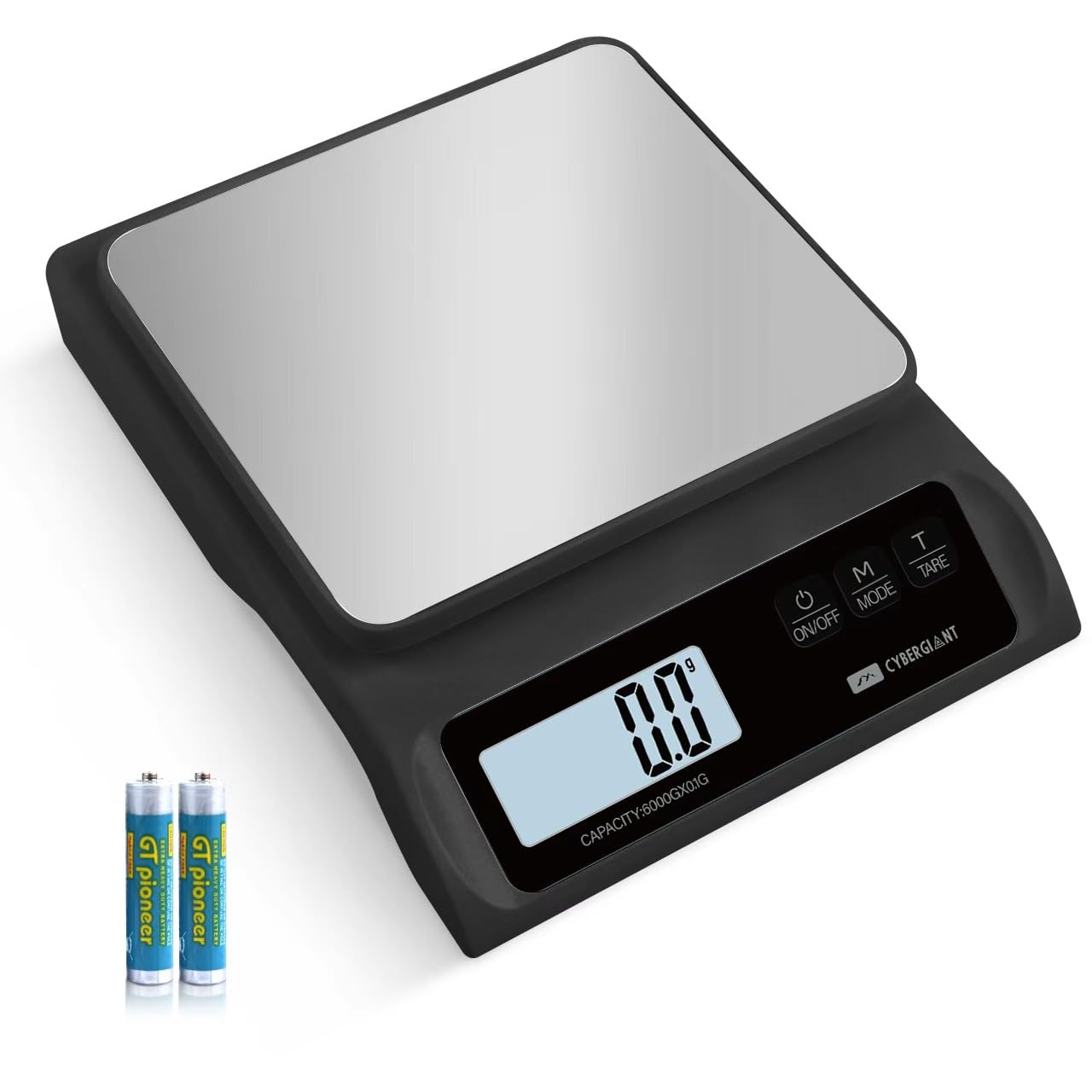 CYBERGIANT 13lb/0.1g Precision Digital Food Scale – Food Scale & Kitchen Scale for Meal Prep and Kitchen Baking – Espresso Coffee Scale, Gram Scale, Stainless Steel Platform & LCD Display – Black