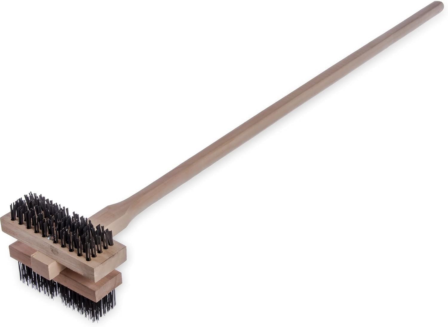 Carlisle FoodService Products Stainless Steel Double Broiler King Grill Brush with Handle, 48 Inches