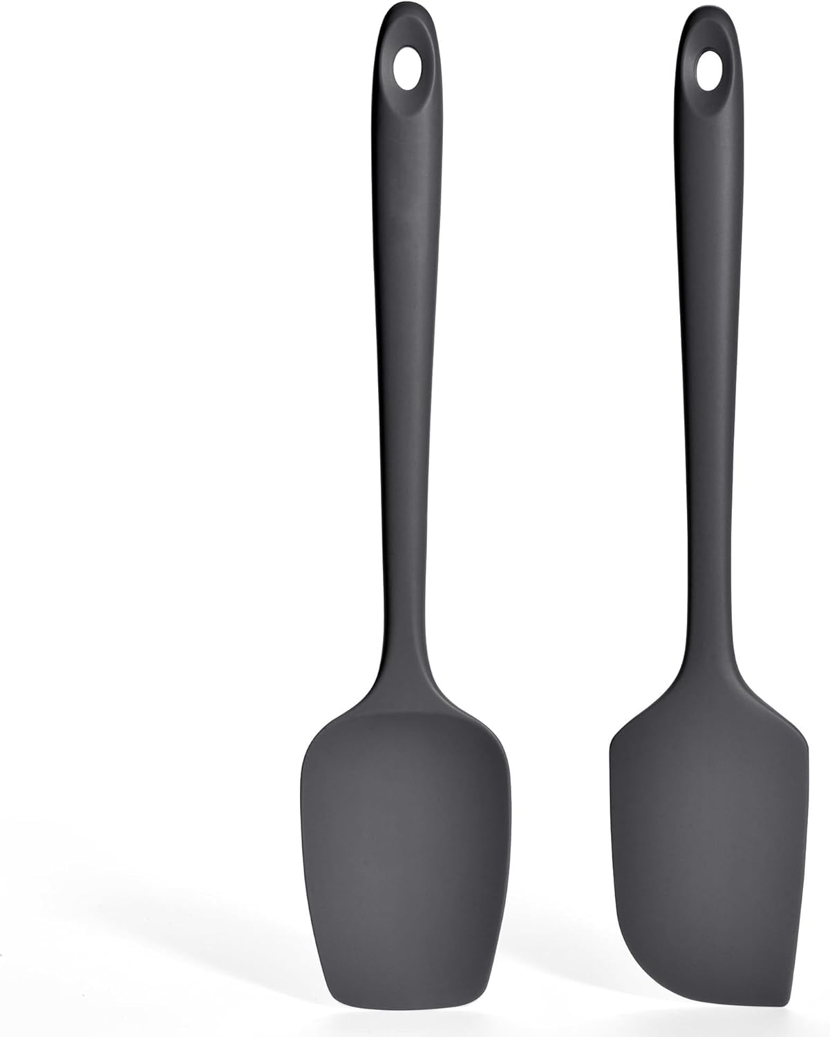 2 Pieces Silicone Spatula Set: Ironberry 600ºF Heat Resistant Food Grade Cooking & Baking Utensils, Kitchen Flexible Nonstick Rubber Scraper for Scraping, Mixing, Scrambling, Flipping (Black)