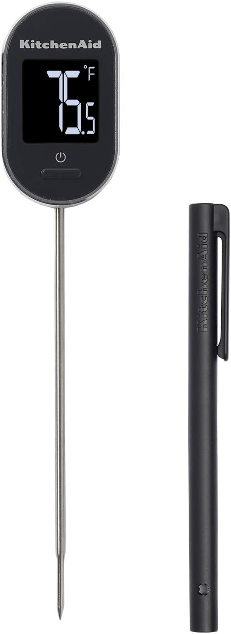 KitchenAid KQ904 Digital Instant Read Kitchen and Food Thermometer, Temperature Range: -40F to 482F, Black