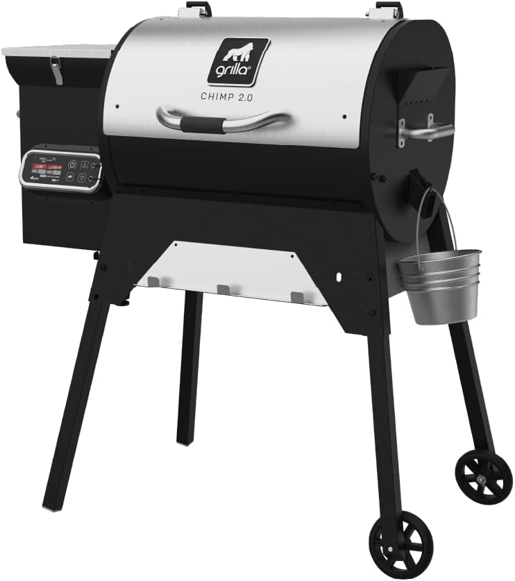 GRILLA Chimp 2.0 Tailgater Pellet Grill with Foldable Design, Wifi Connectivity, Compact Design, For Outdoor Grilling, Tailgating, and BBQ
