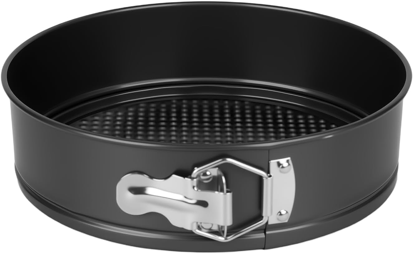 9 Inch Nonstick Springform Pan – Cheesecake Pan with Removable Bottom, Round Baking Mold for Cheesecake, Pie, Desserts & More – Baking Bakeware Accessory, Matte Black