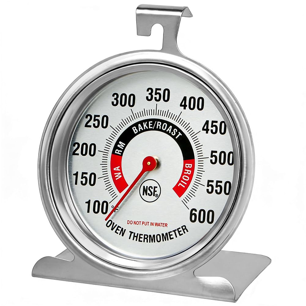 Efeng Large 3.5″ Oven Thermometer for Gas/Electric Oven with Large Hanger&Base,Safety Leave-in Oven,Easy to Read Number,No Fading Color for Long time Cooking