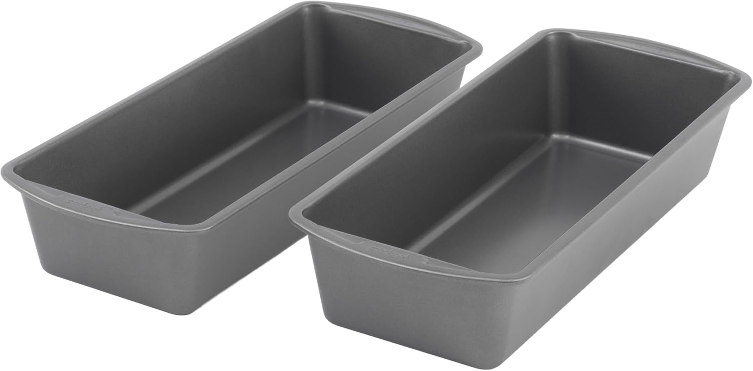GoodCook Set of 2 Extra Large 13″ x 5″ Nonstick Steel Bread Loaf Pans, Gray – Set of Two Loaf Pans, Even Heat Distribution, Scratch-Resistant Nonstick Coating, Durable Construction, Easy to Clean