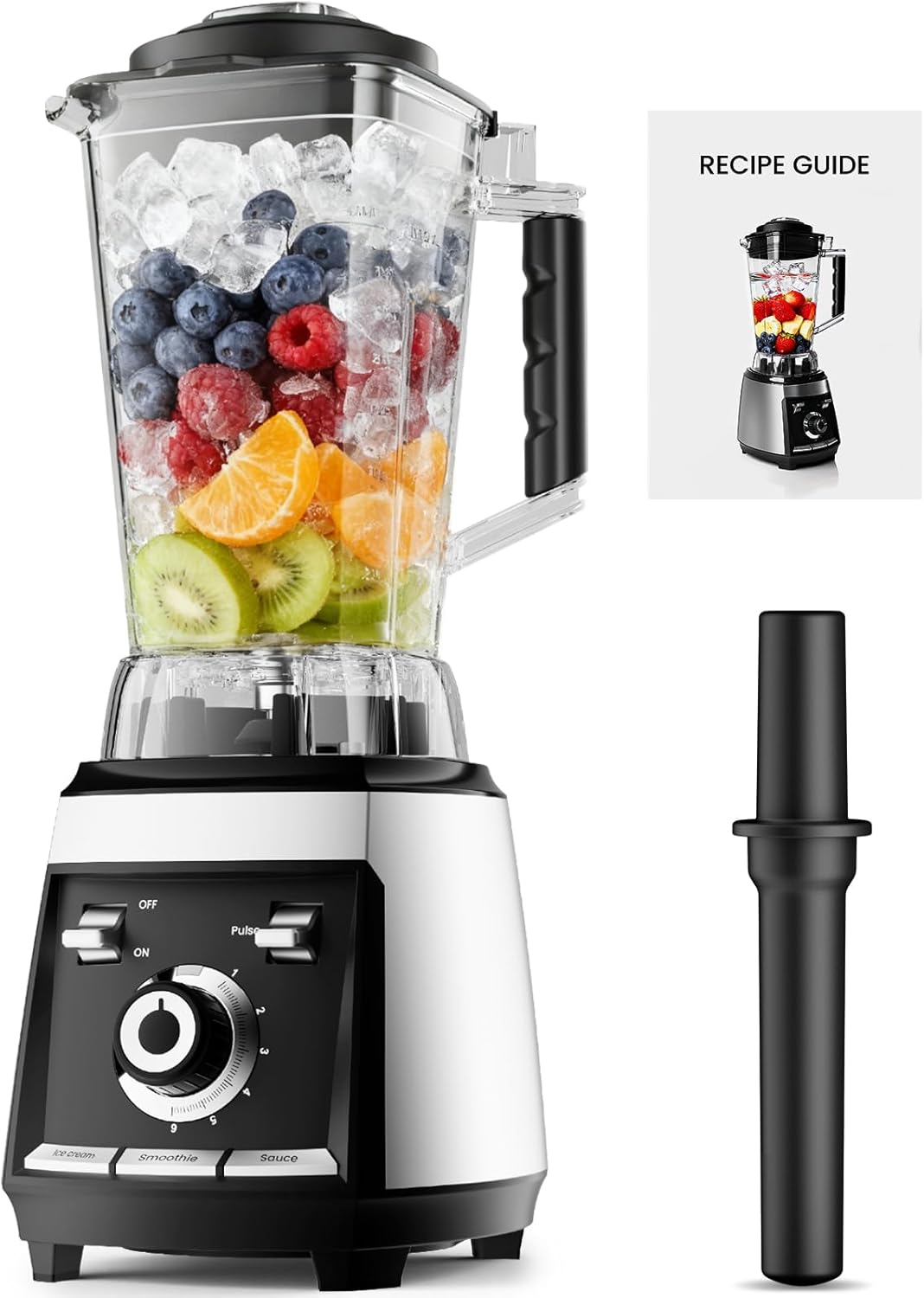 Colarlemo 1800 WP Smoothie Blenders for Kitchen, 30,000 RPM Large Blender for Smoothies, Ice Crushing & Frozen Fruit Heavy Duty Grinder with 68oz BPA-Free Pitcher, Adjustment Speed Knob, Silver