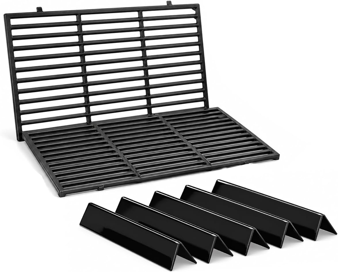 Uniflasy Grill Parts for Weber Spirit E-310 Spirit II 300 Front Control E310 E320 E330 S310 S320 S330 SP310 SP330 Replace for Weber 7638 Grill Grates 7636 Flavorizer Bars Porcelain-Enameled Cast Iron