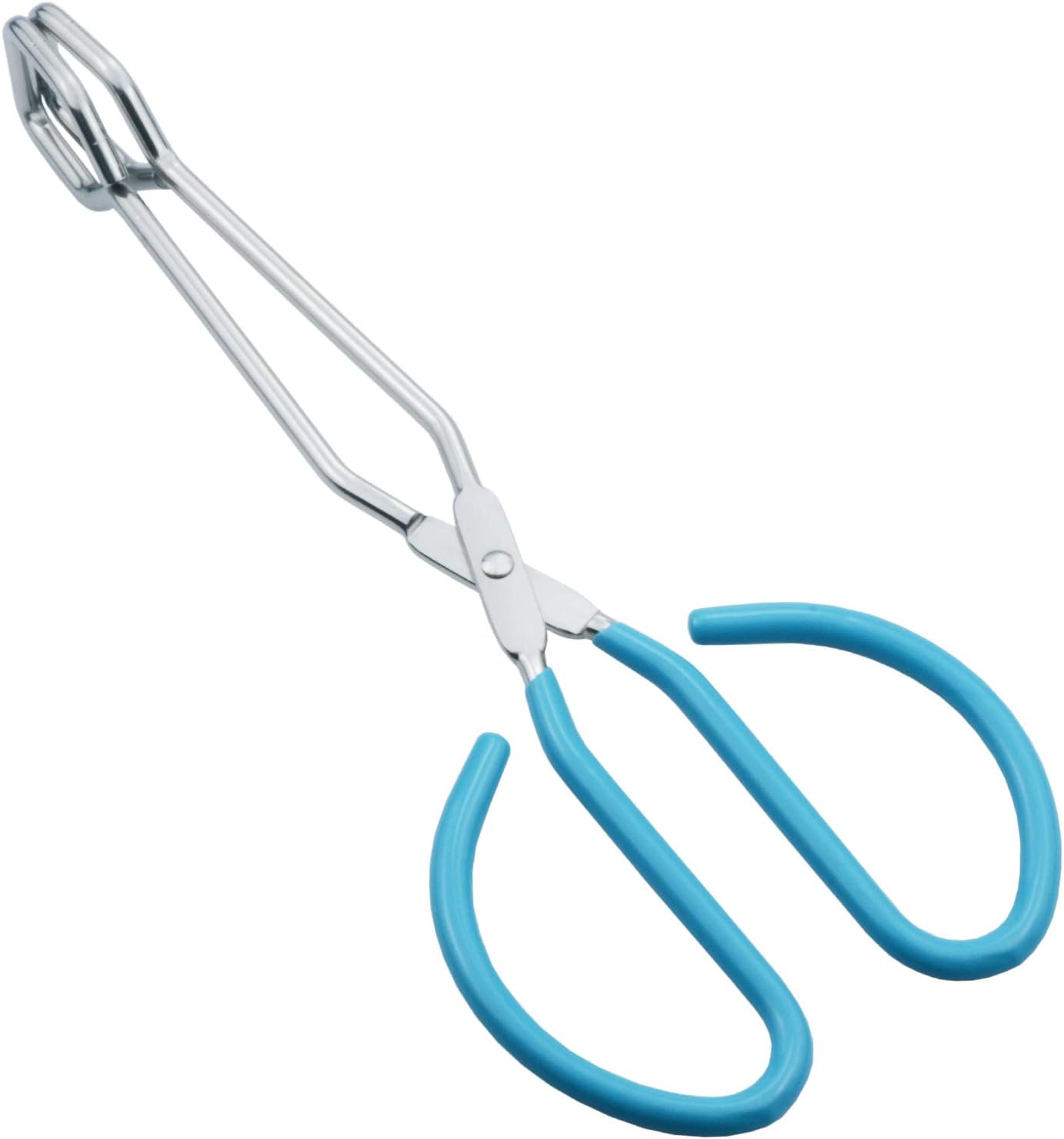 HINMAY Kitchen Scissor Tongs 10-Inch with Comfort-Grip Handle Heavy Duty Stainless Steel Scissor Cooking Tongs
