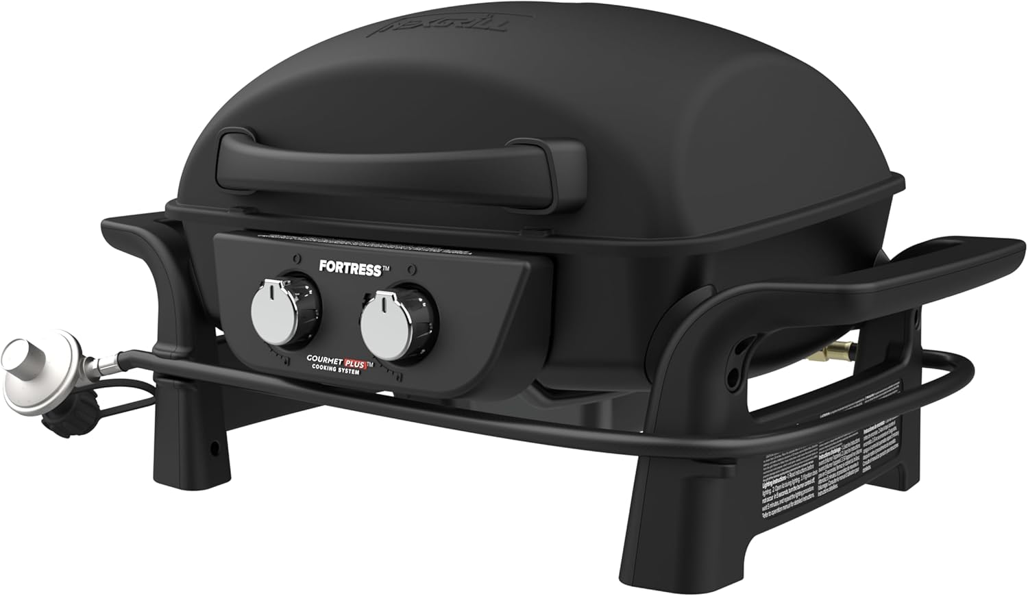 Nexgrill Fortess 2-Burner Portable Gas Grill & Griddle Combo with 263 SQ In Cooking Space, Easy Lift Handles, 13,500 BTU, 2-in-1 Small Tabletop Grill for Camping, Outdoor Cooking, and More – 820-02005