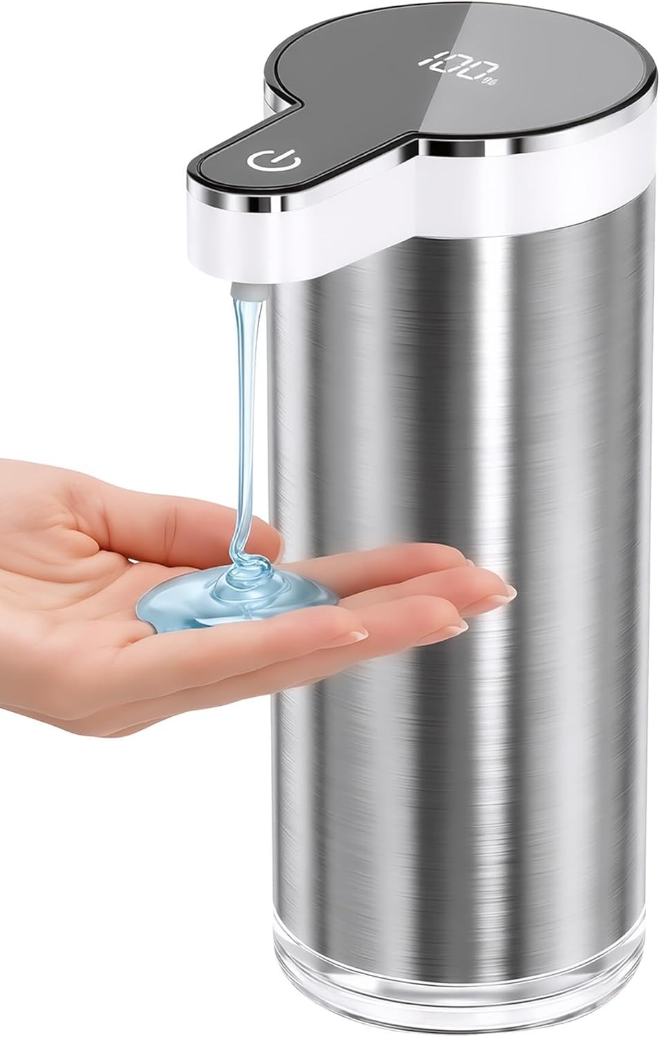 Automatic Soap Dispenser Touchless, 11.8oz/350ml Stainless Steel Hand Soap Dispenser with 4-Level Adjustable Sensor Pump & Rechargeable Battery,Liquid Soap Dispenser for Kitchen Bathroom