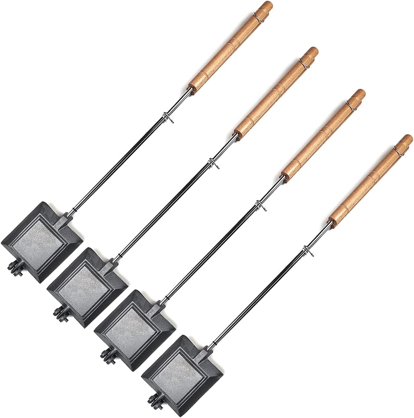 HAWOK Cast Iron Pie-Iron Sandwich Maker with Detachable Handle set of 4…