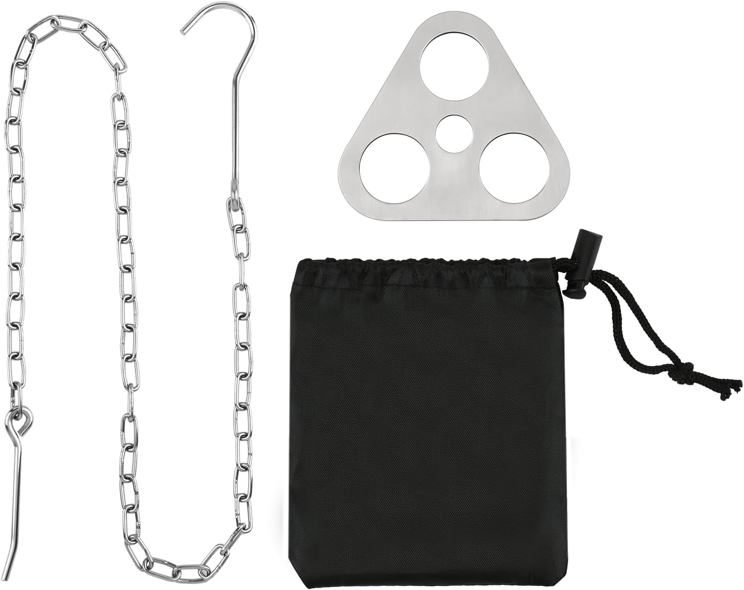 DS. DISTINCTIVE STYLE Stainless Steel Campfire Tripod Plate for Outdoor Cooking – Turn Branches into Camping Tripod for Hanging Cookware – Camping Accessories for Fire Pit and Outdoor Oven