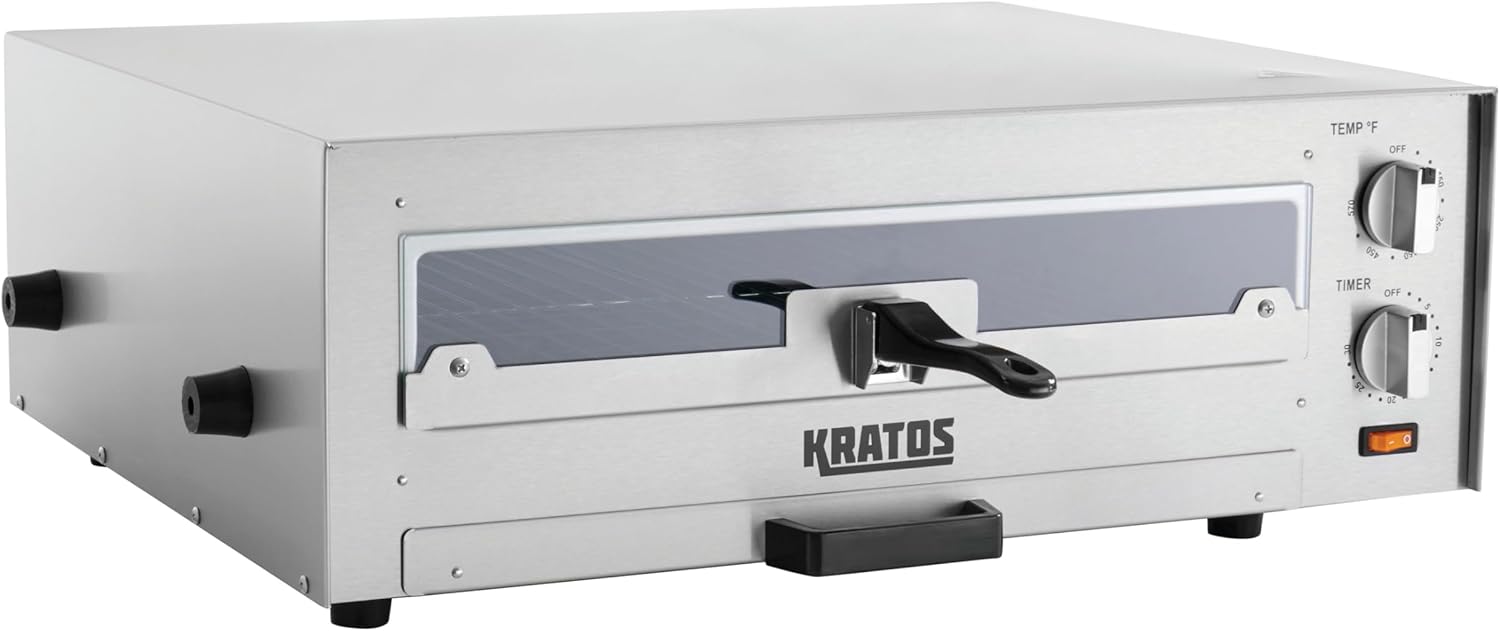 Kratos 29M-037 16″ Commercial Electric Countertop Pizza Oven, 120V, 1700 Watts, Stainless Steel Pizza Oven with Glass Door for Restaurants, Cooks Pizzas up to 16″ in Diameter