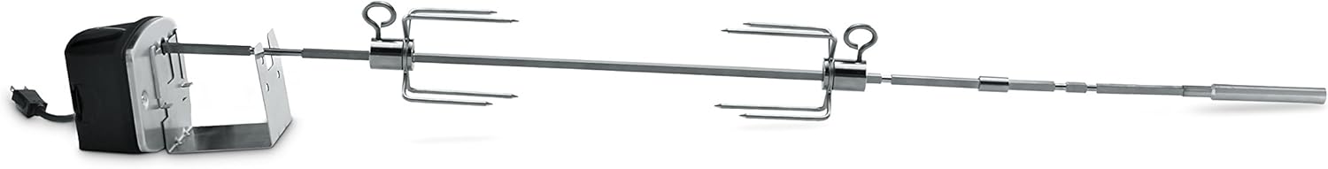 Weber Grill Rotisserie Kit for Genesis II 200/300 series (see compatibility) – Great for Slow Roasting Chicken, Ribs, or Turkey on your Weber Grill; Includes Spit, Forks, and Motor – Grill Accessories