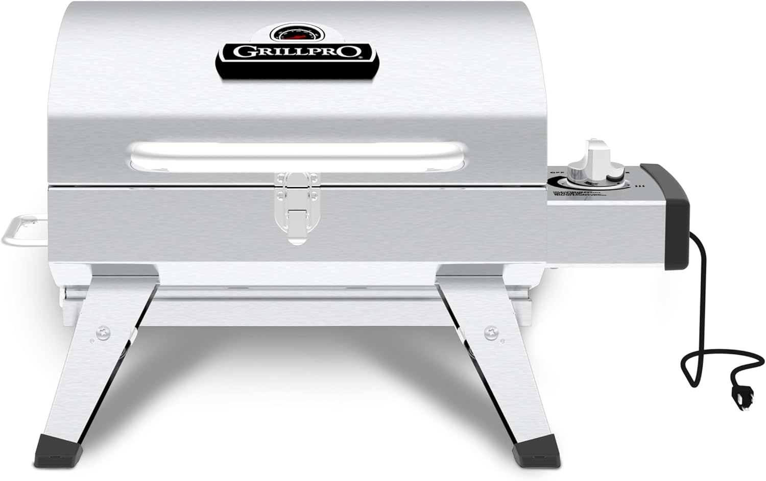 GrillPro 201119 GrillPro Table Top Portable Electric Grill in Stainless Steel