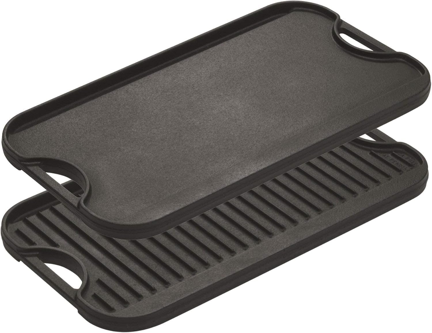 Lodge Pro-Grid Reversible Grill/Griddle – 20 Inches x 10.5 Inches – Dual-Sided Cast Iron Griddle – Double Burner Grill – Even Heat Distribution – PFAS-Free Non-Toxic Cookware | camping-cooking-utensils