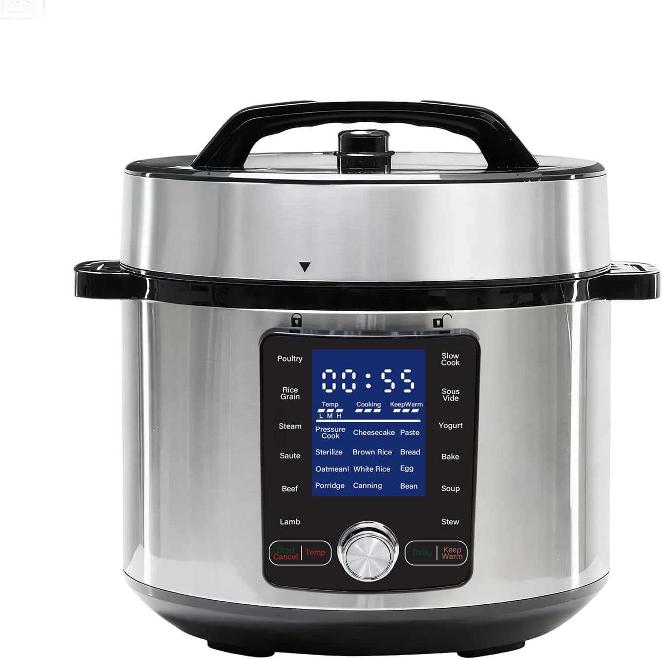 NEWBULIG 6.3 Quart Electric Pressure Cooker, Stainless Steel Multi Cooker Pressure, 24-in-1 Slow Cooker for Rice, Meat Stew, Porridge, Multigrain, Soup, Bean, Bake, Steam, Yogurt Maker