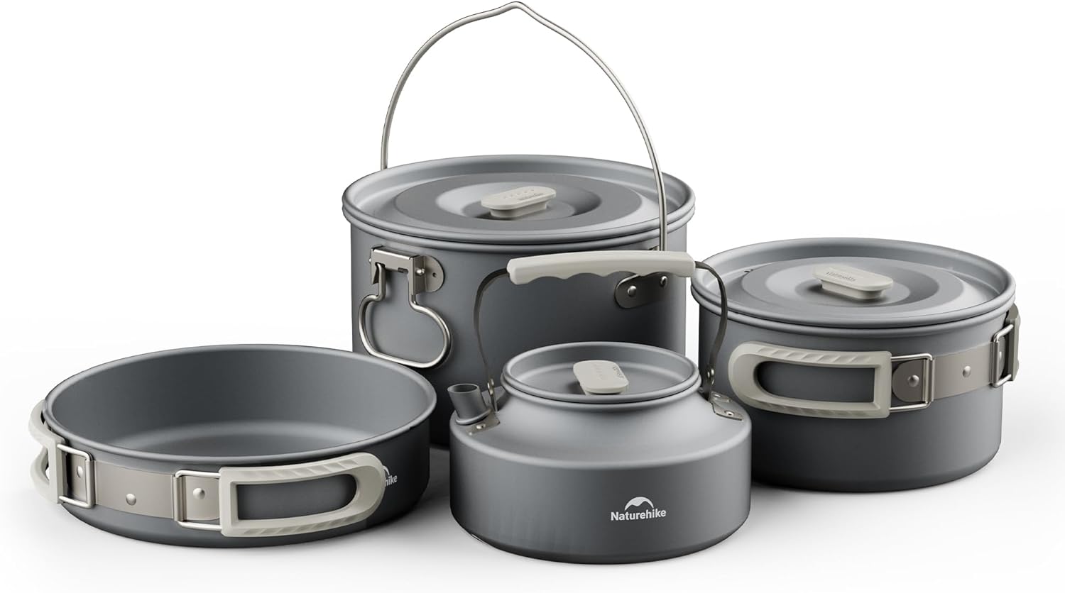 Naturehike Camping Cookware Set Mess Kit for Backpacking Gear, Camp Cooking Set, Camping Pots and Pans Set for Outdoor Backpacking Camping Hiking Picnic