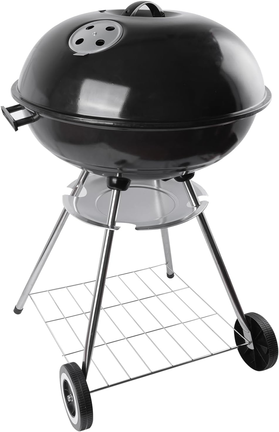 22-inch Charcoal Grill Kettle grill: Black Portable grill with stainless steel grilling net – backyard barbecue party grill (22inch)