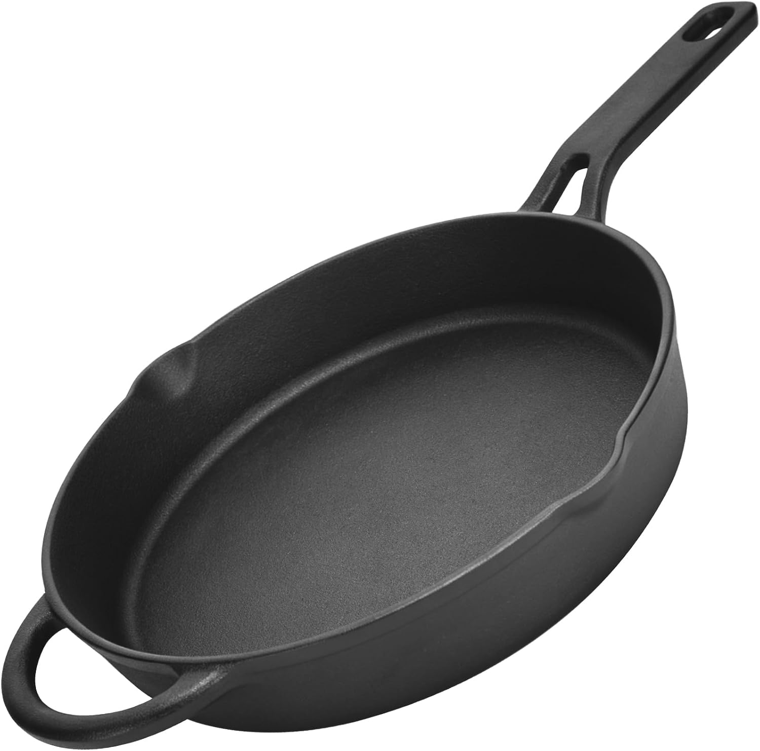 Cast Iron Skillets, Pre-Seasoned Heavy Duty Cast Iron Frying Pan, Large Cooking Pan with Superior Heat Retention for Steak, Eggs, Bacon, Stovetop, Oven, Grill & Campfire