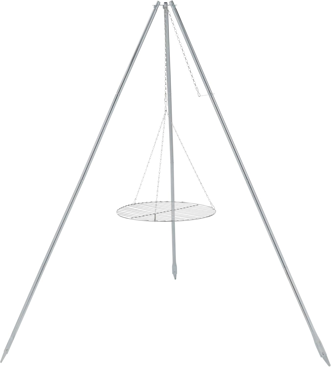 Coleman Tripod Campfire Grill & Lantern Hanger, Grill Grate with Adjustable Height for Cooking Over Fire, Steel Firepit Cooking Rack