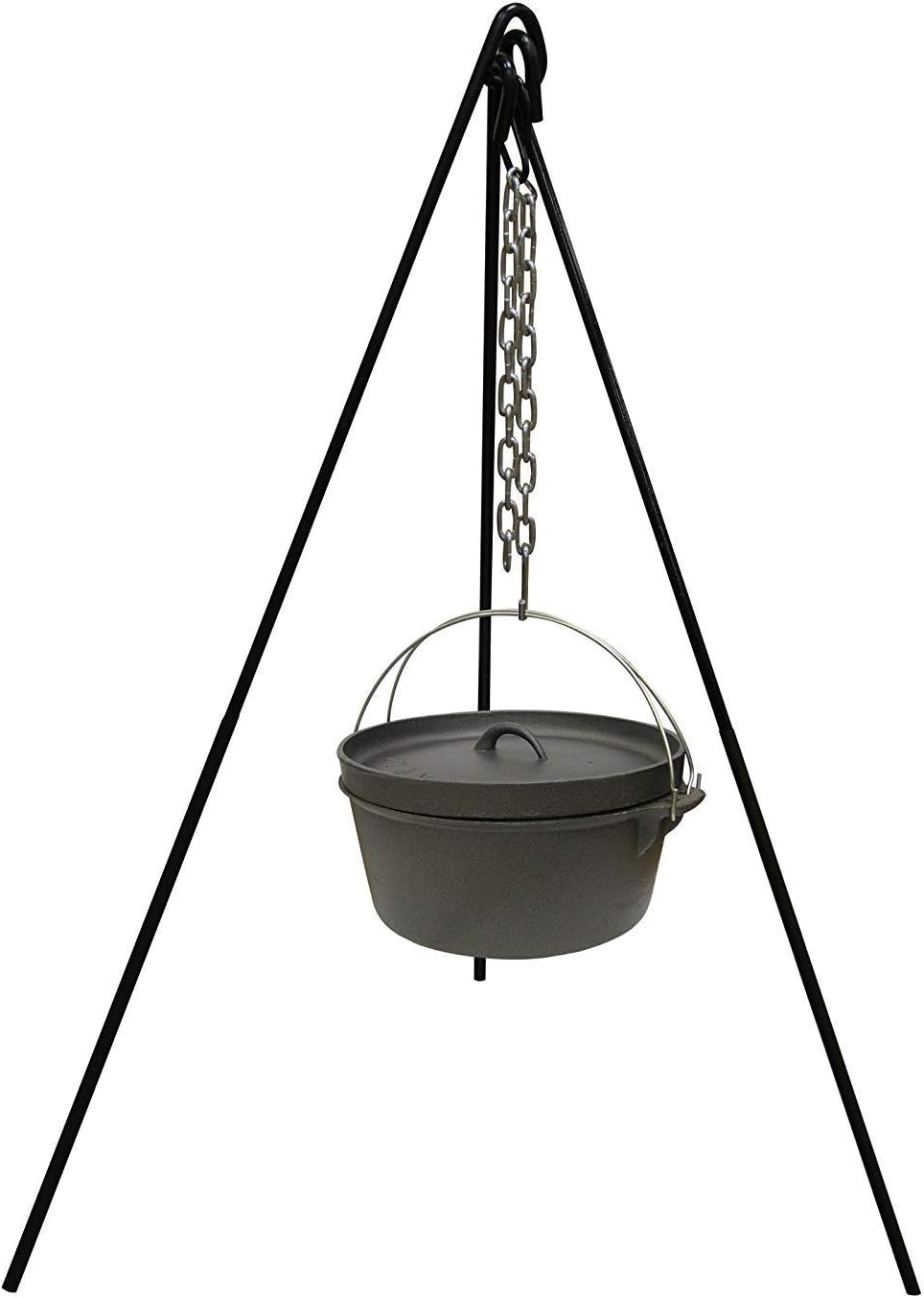 Cuisiland 48″ Heavy Duty Camping Tripod Campfire Cooking Dutch Oven Tripod Adjustable Grill Tripod for Outdoor Campfire Cooking Camping, Picnic