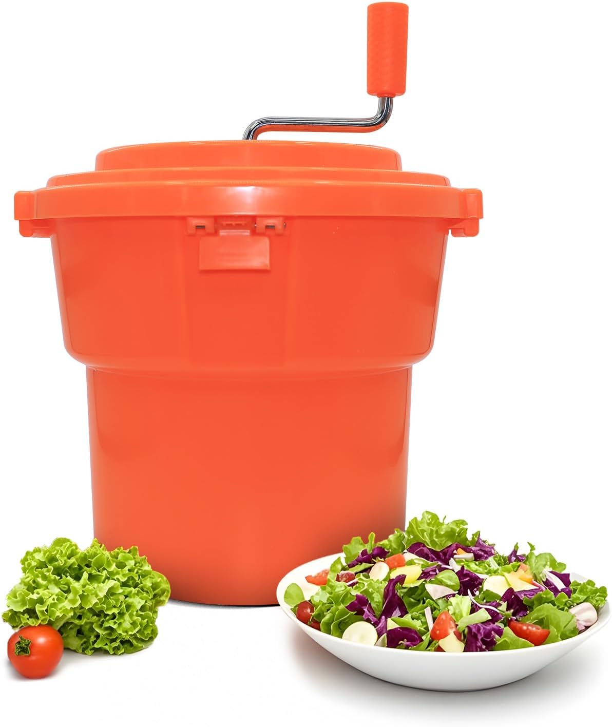 CLIVIA 5 Gal/20 Qt Large Commercial Salad Spinner Jumbo Manual Lettuce Dryer-Dries up to 7 Heads of Lettuces