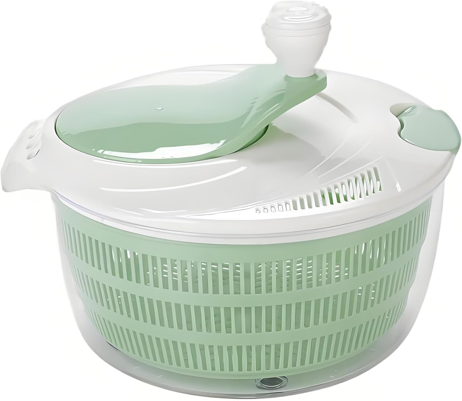 4.2L Green Salad Spinner & Lettuce Spinner for kitchen | BPA-FREE,Quick Drying,Dual Drainage Holes,Spinning Greens, Fruits, and Vegetables.