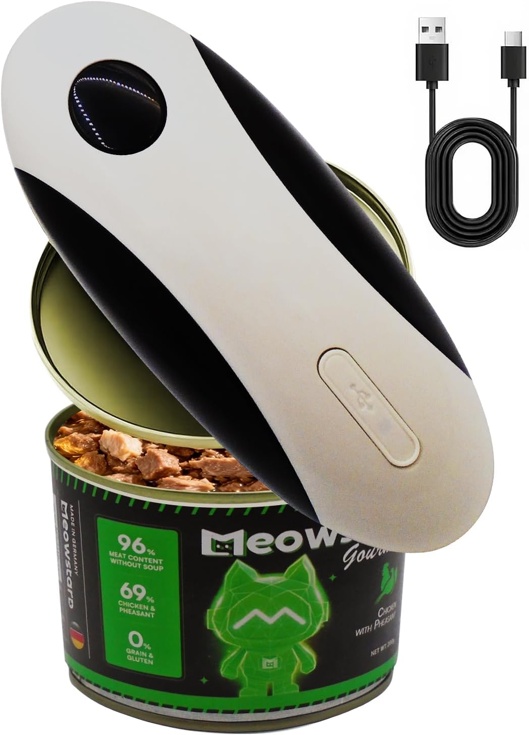 Rechargeable Electric Can Opener for Seniors and Arthritis Hands, Automatic Can Opener Smooth Edge, Abrelatas Eléctrico, Works for Different Shapes and Sizes of Cans