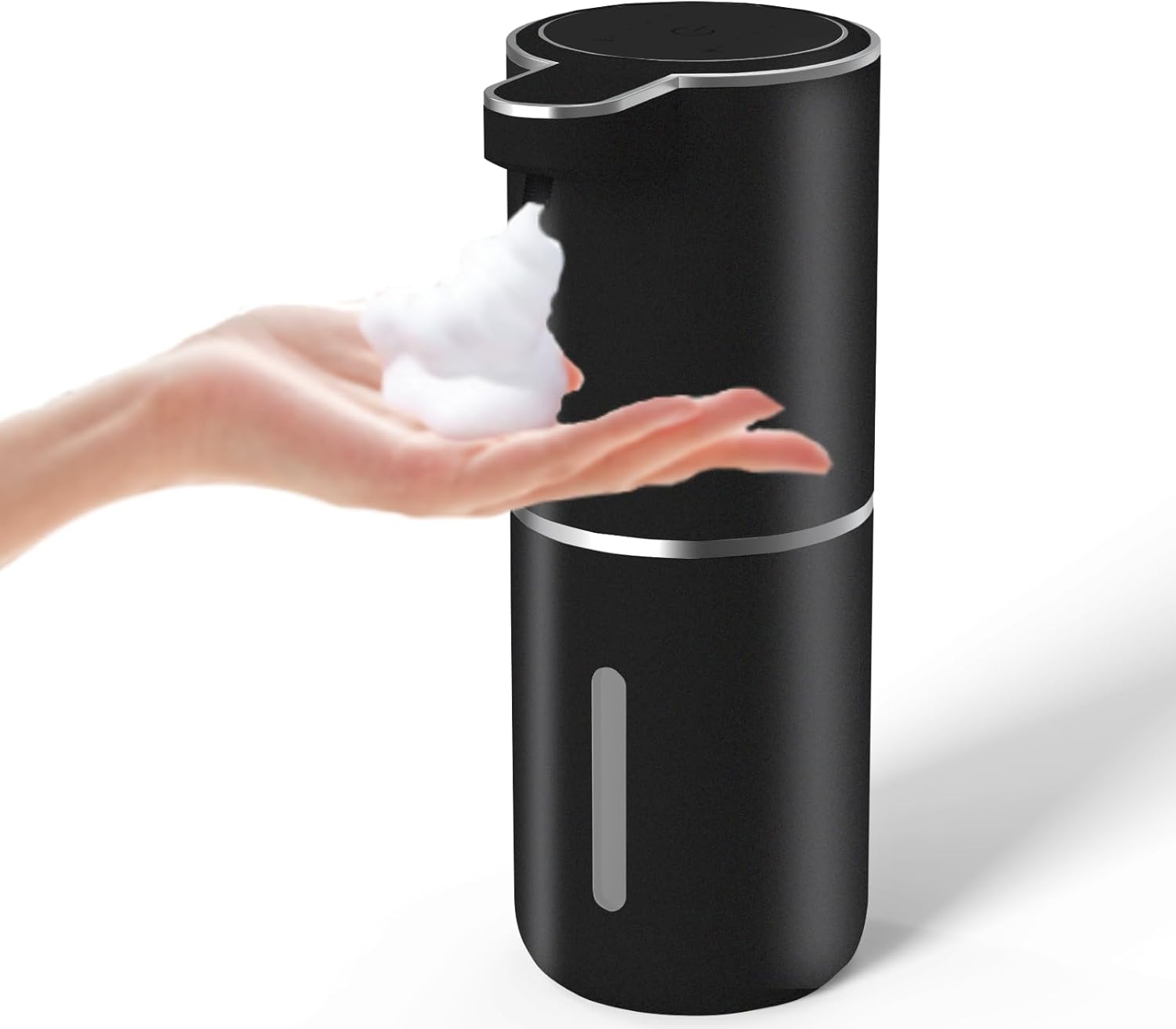 Automatic Soap Dispenser – Touchless Foaming Soap Dispenser 400ml USB Rechargeable Dispenser Electric Wall Mounted 4levels Adjustable Foam Dispenser Pump for Bathroom Kitchen Dish Soap(Black)