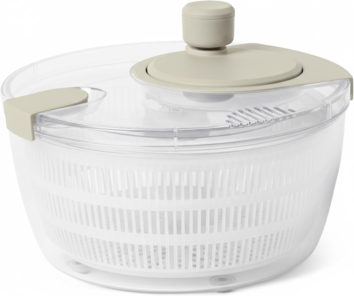 Amazon Basics Salad Spinner, BPA-Free, 4.2 qt., Linen Gray