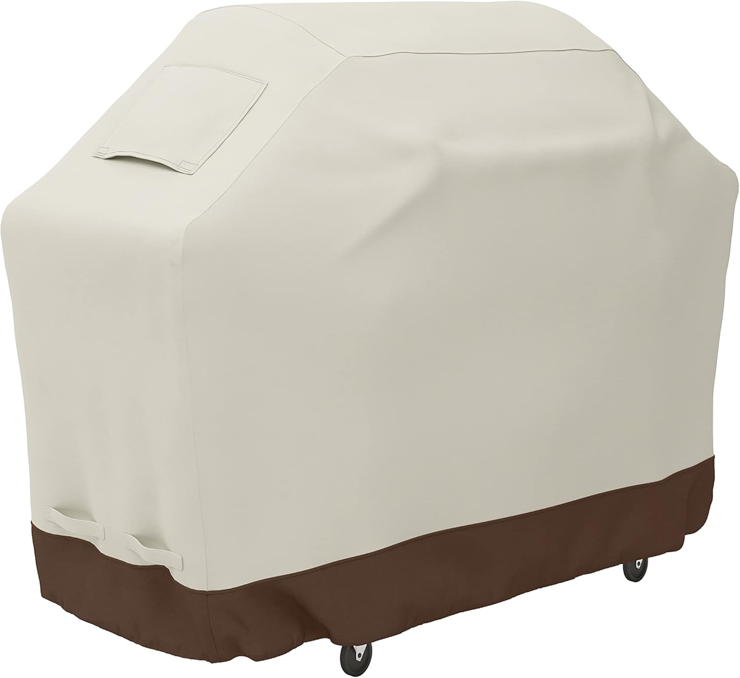Amazon Basics Gas Grill Barbecue Cover, Weather Resistant, Anti-UV Protection with Secure Straps, Waterproof, 60 inch, Medium for Outdoor Grills, Beige