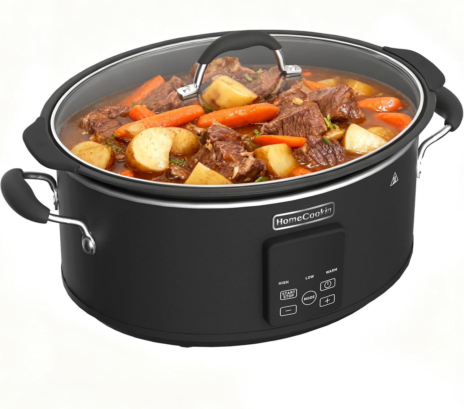 HOMECOOKIN Slow Cooker, Extra Large 10 Quart Programmable Slow Cookers with Timer, Dishwasher Safe Glass Lid & Crock, Kitchen Appliance for Families and Gatherings, Black