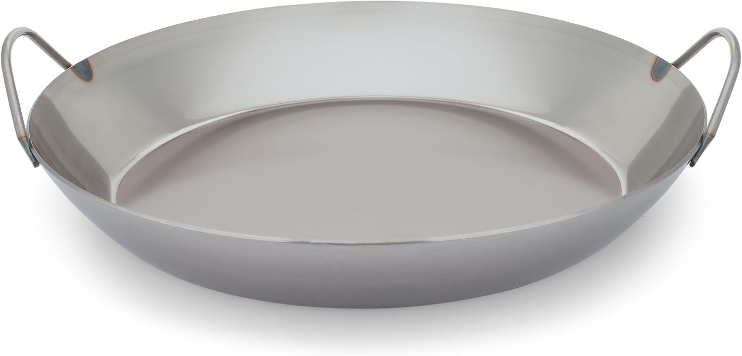 Matfer Bourgeat Black Carbon Steel Paella Pan, 15 1/2″