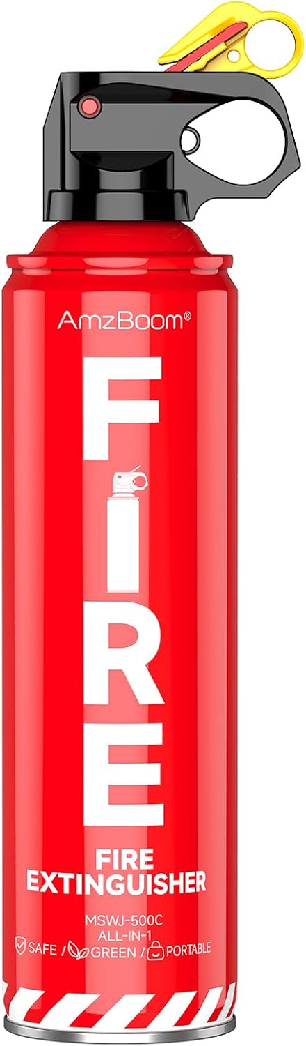 Fire Extinguisher for Home 1Pack, Kitchen, Car, and Grill,Compact Water-Based A, B, C, K Extinguisher with 6-Year Warranty and Easy Storage.