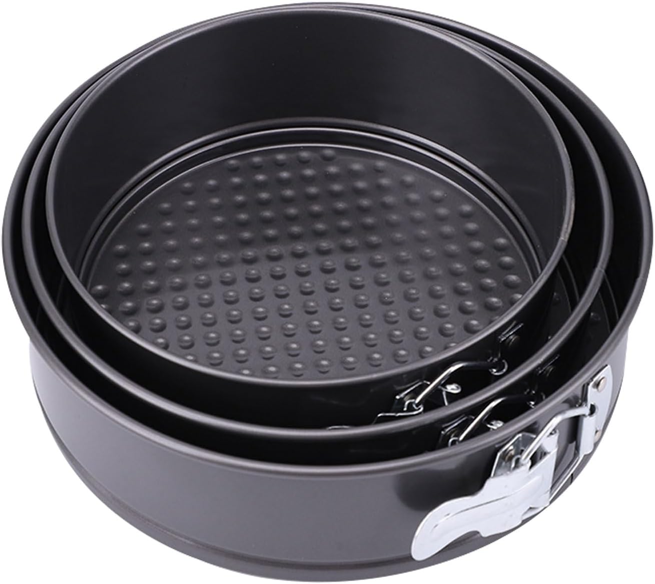 Springform Pan, Nonstick Cake Pan, Round cheesecake pan with leak-proof non-stick bottom removable bakeware.3 pieces 3 sizes, 7″ 8″ 9″ for Cakes, Cheesecakes, Pizzas and Quiches.