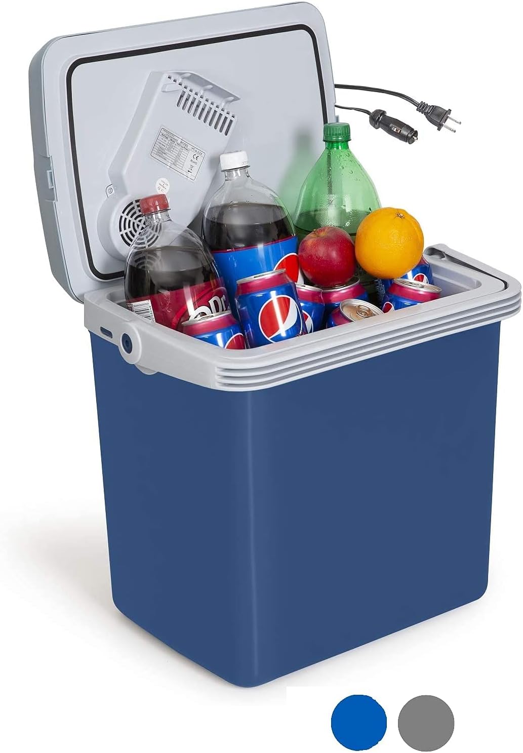 K-Box Electric Cooler and Warmer 34 Qt – Portable Dual-Power 12V Car & 110V Home Unit – Keeps Food & Drinks Hot or Cold – Compact Travel Fridge for Road Trips, Camping, Beach & Tailgating