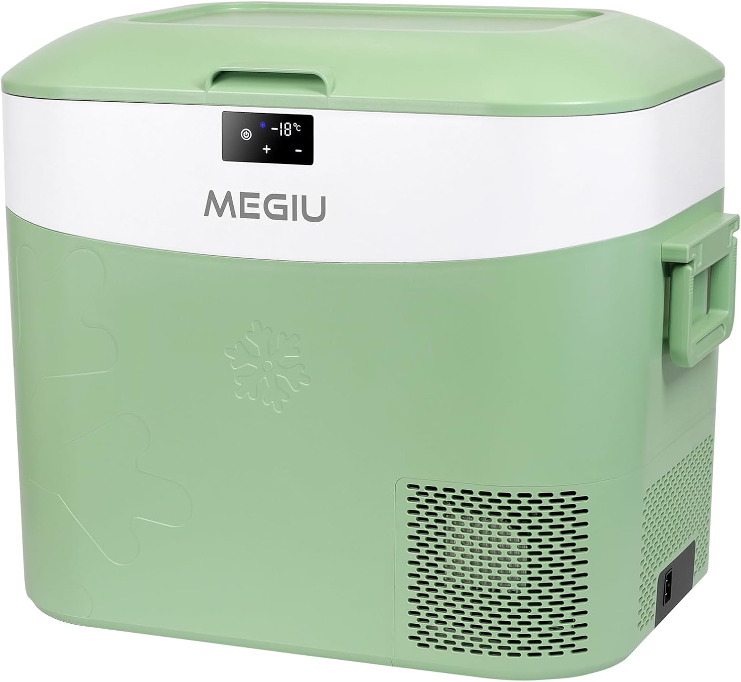 Megiu Car Fridge Portable 12 Volt Refrigerator 23 Quart (22 Liter) Freezer Compressor Cooler 12V/24V DC 110～240 V AC for Outdoor, Camping, Travel, Home Use -18℃~+15℃ (Green)