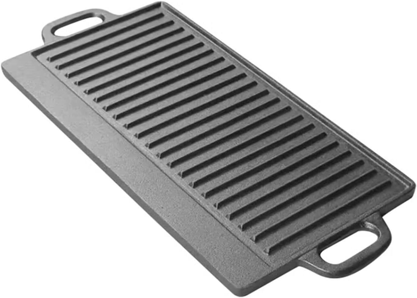 Cast Iron Grill Griddle, Reversible Rectangular (13 x 7.8 x 0.8 inch)
