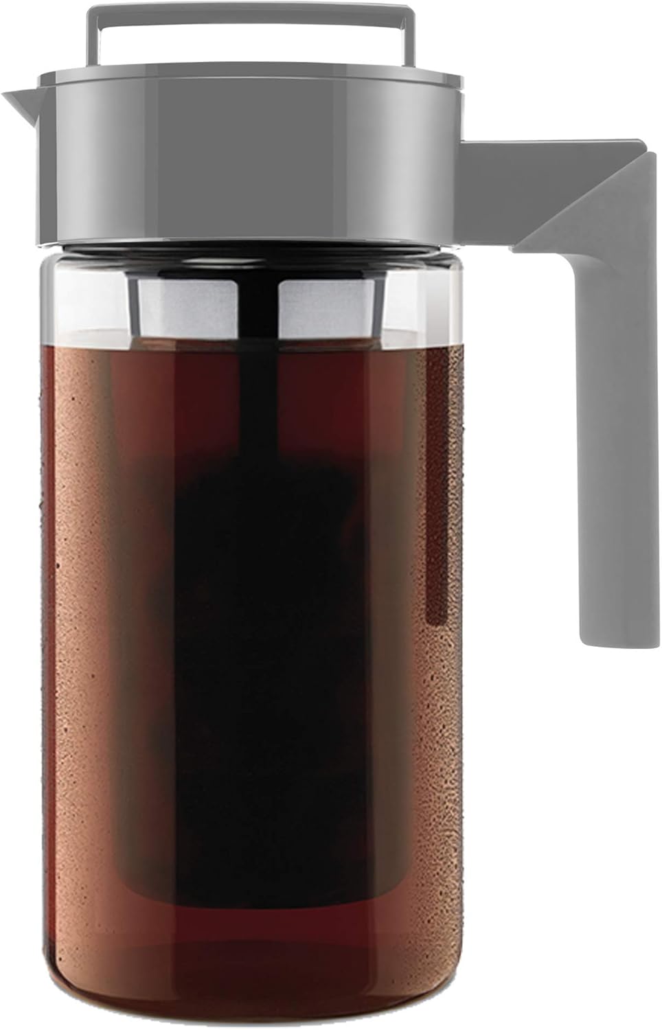 Takeya Deluxe Cold Brew Coffee Maker – BPA-Free Tritan Pitcher with Airtight Leakproof Lid, Silicone Grip Handle, Fine-Mesh Filter – Shatter-Proof, Dishwasher Safe, Made in USA – 1 Quart/Stone