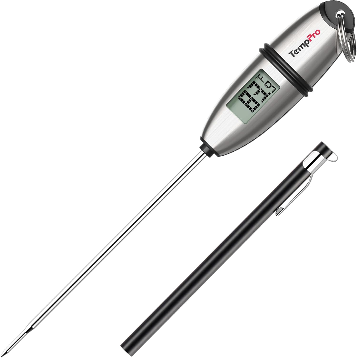 TempPro TP02S Digital Food Thermometer for Cooking Bread Baking Sourdough Liquids, Meat Thermometer Digital with Super Long Probe for Kitchen Candy Making Gift for Dad Husband (Previously ThermoPro)