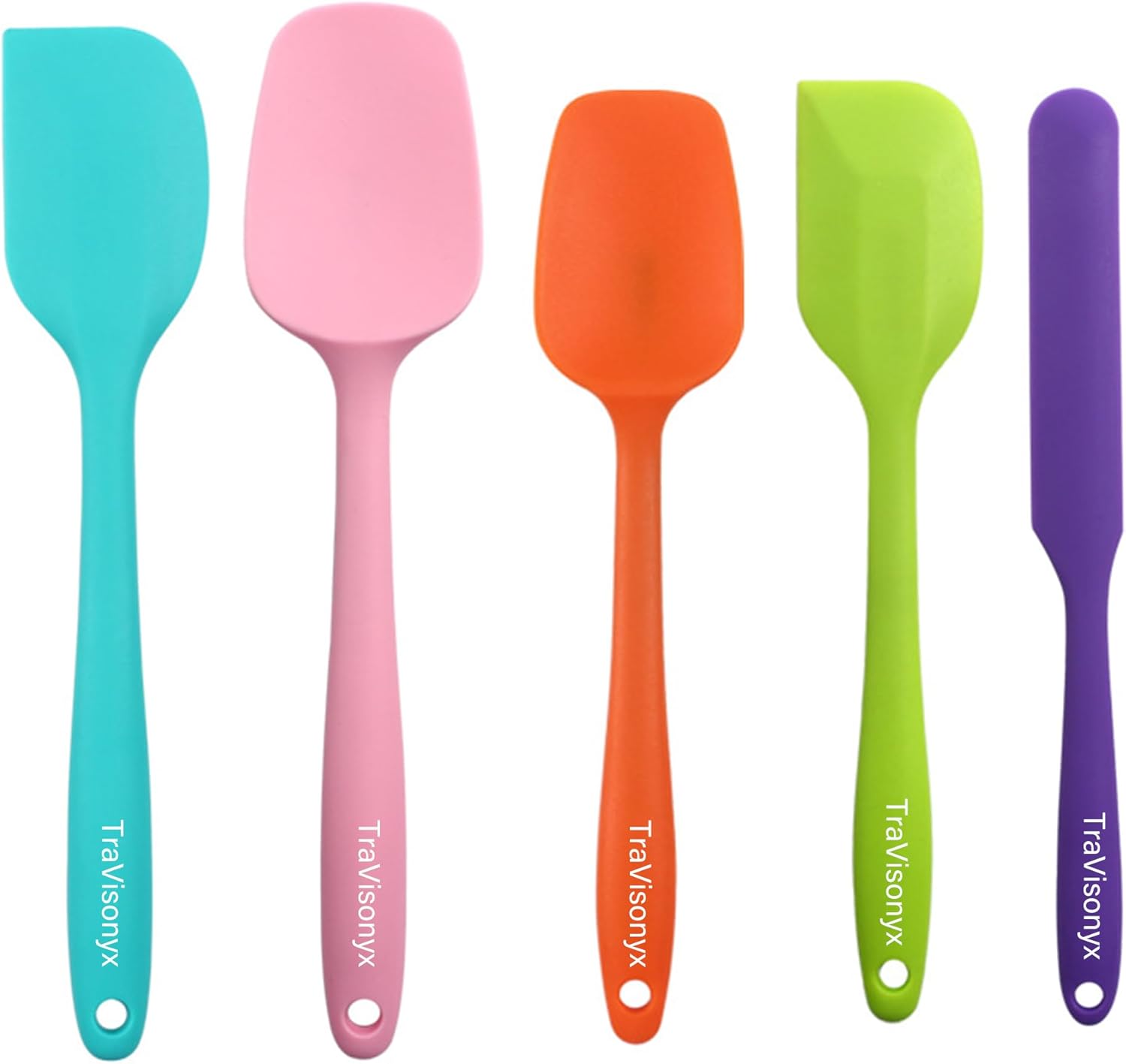 5 Pcs Silicone Spatula,Food Grade Rubber Spatula, Spatulas Silicone Heat Resistant, Used for Baking, Cooking, non Stick, Dishwasher Safe, BPA Free