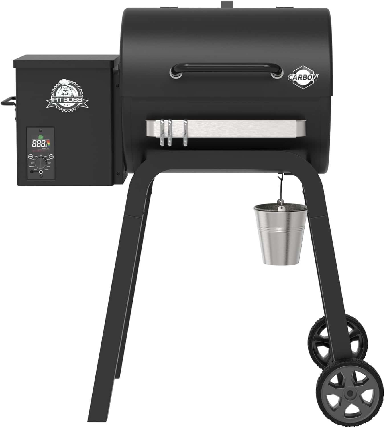 Pit Boss 500 Carbon Series Wood Pellet Grill & Smoker with LCD Digital Controller, 543-Sq. In. Cooking Space, 180°F to 500°F Temperature Range, Meat Probe, 13.5 lb. Pellet Hopper, Black