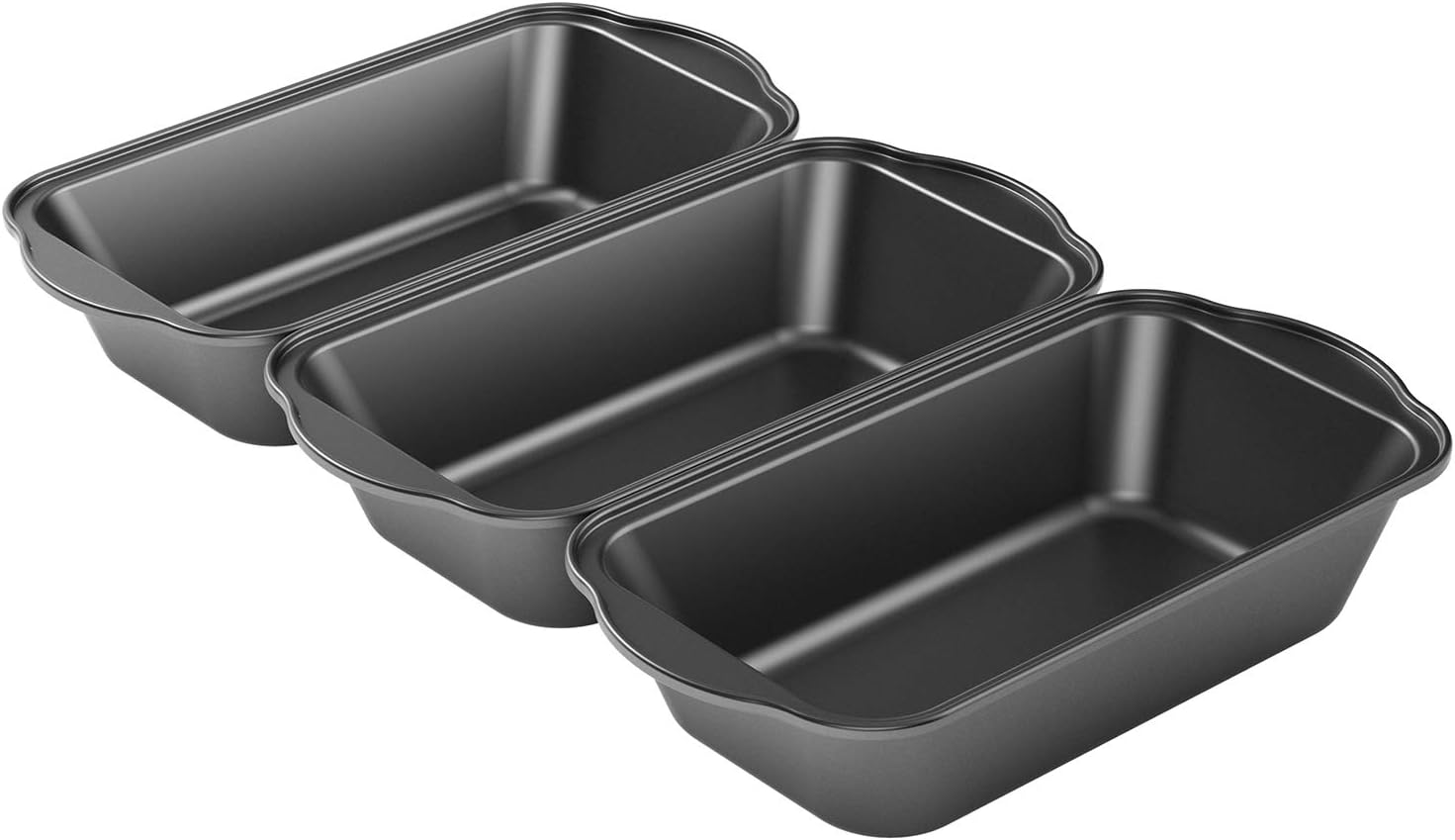 Tiawudi 3 Pack Nonstick Carbon Steel Baking Bread Pan, Large Loaf Pan, 9 1/2″ x 5″